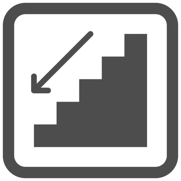 Escalera Abajo Icono Wayfinding Signo Vector Ilustración — Archivo Imágenes Vectoriales