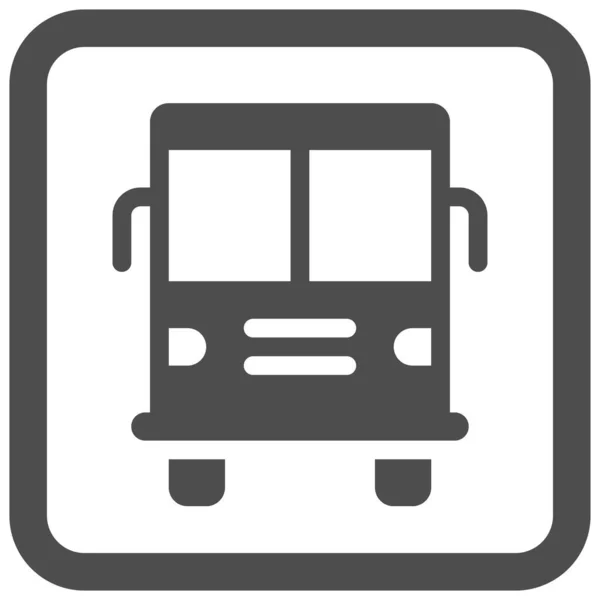 Otobüs Dur Işareti Simgesi Trafik Işareti Vektör Illüstrasyonu — Stok Vektör