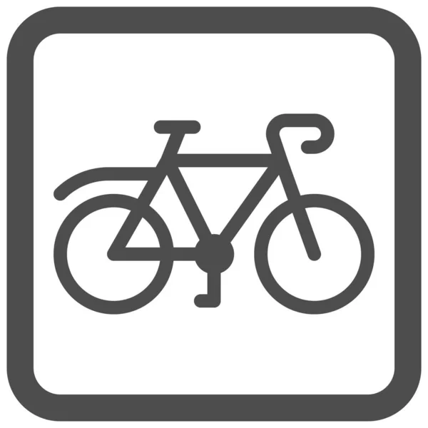 Fietsbord Pictogram Waarschuwingsbord Vector Illustratie — Stockvector