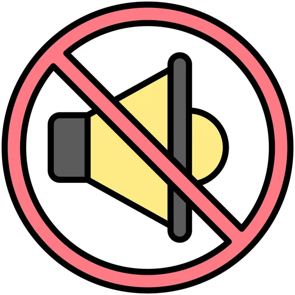 Ningún Icono Sonido Ningún Símbolo Prohibición Signo Vector Ilustración — Vector de stock