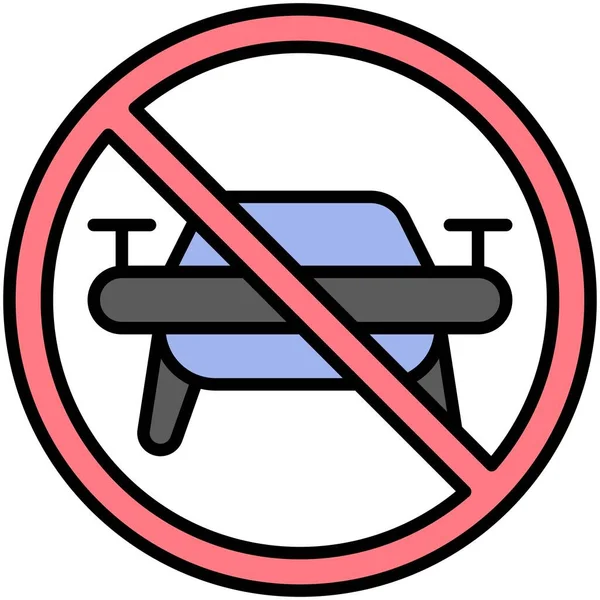 Žádná Ikona Dronu Žádný Symbol Nebo Zákaz Znamení Vektorové Ilustrace — Stockový vektor