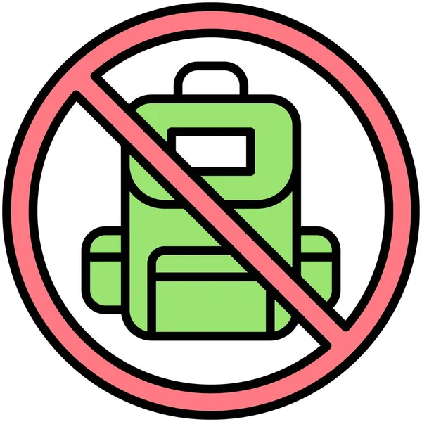 バッグは許可されていませんアイコン シンボルや禁止サインベクトルイラスト — ストックベクタ