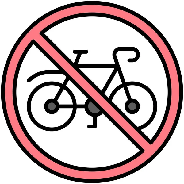 自転車のアイコン 記号や禁止記号のベクトルイラストはありません — ストックベクタ