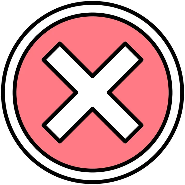 Icono Signo Cruzado Ningún Símbolo Prohibición Signo Vector Ilustración — Vector de stock