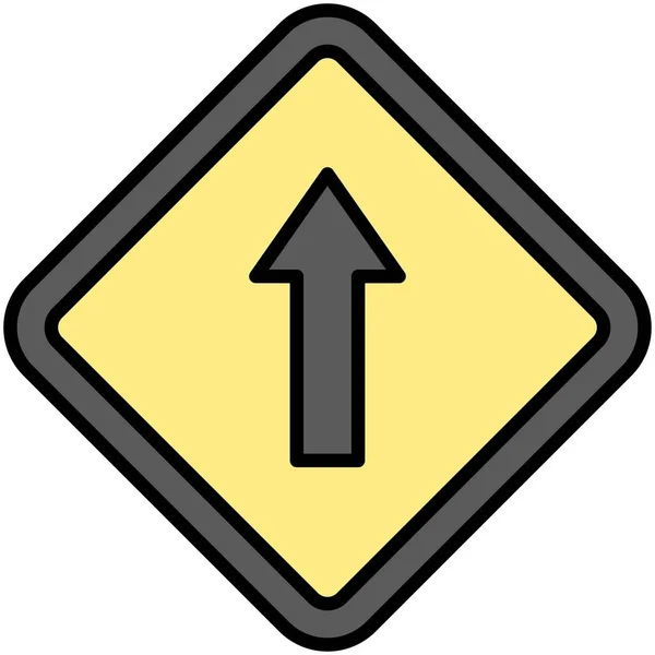 Rakt Skylt Ikon Trafik Symbol Eller Trafikskylt Vektor Illustration — Stock vektor