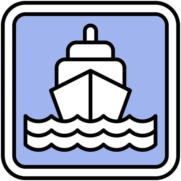 Hajójel Ikon Forgalmi Szimbólum Vagy Közlekedési Jelzővektor Illusztrációja — Stock Vector