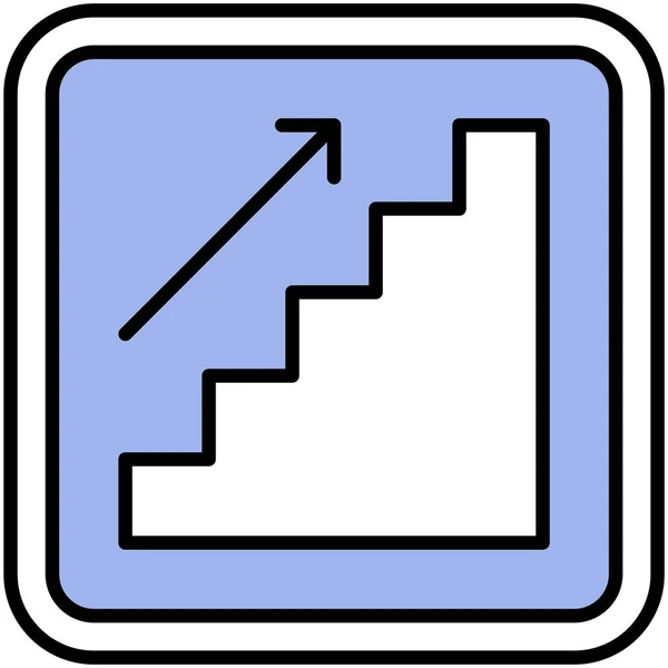 Σκαλοπάτι Επάνω Εικονίδιο Σημάδι Εύρεση Πορείας Εικονογράφηση Διάνυσμα Σημάδι — Διανυσματικό Αρχείο