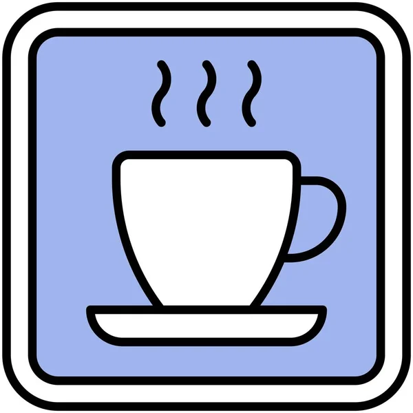 Kaffekopp Tecken Ikon Wayfinding Tecken Vektor Illustration — Stock vektor