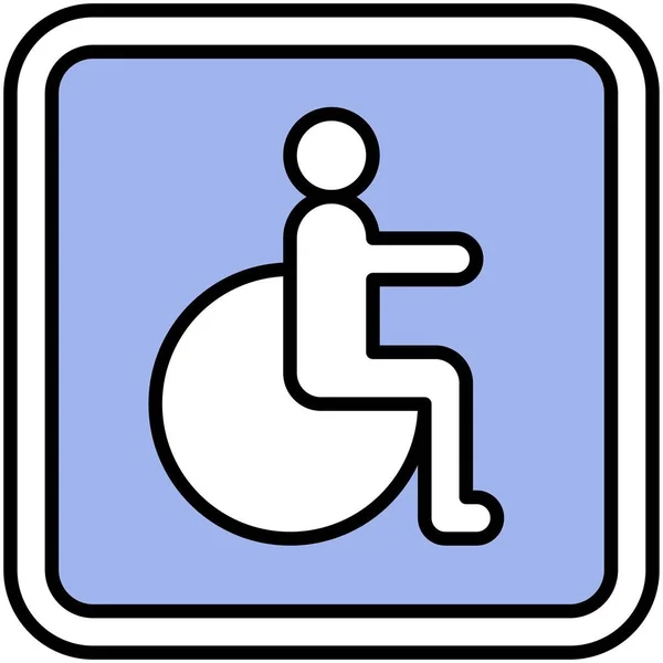 Ícone Símbolo Cadeira Rodas Símbolo Internacional Vetor Acesso — Vetor de Stock