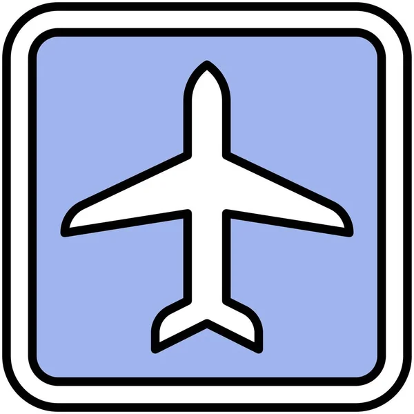 Значок Літака Знак Попередження Векторні Ілюстрації — стоковий вектор