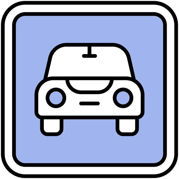 Auto Pictogram Waarschuwingsbord Vector Illustratie — Stockvector