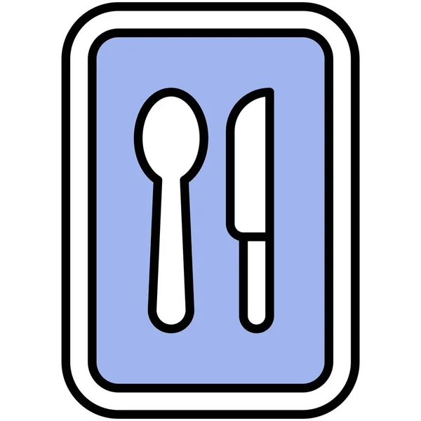 Symbol Für Löffel Und Messer Wegweiser Vektor Illustration — Stockvektor
