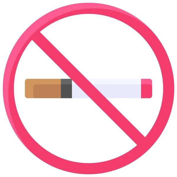 Fumar Icono Ningún Símbolo Prohibición Signo Vector Ilustración — Vector de stock
