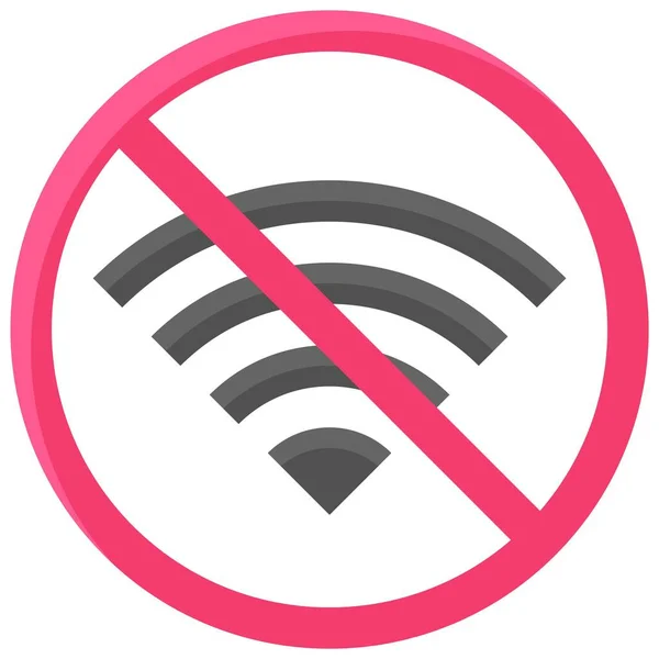 Pas Icône Wifi Pas Symbole Illustration Vectorielle Signe Interdiction — Image vectorielle
