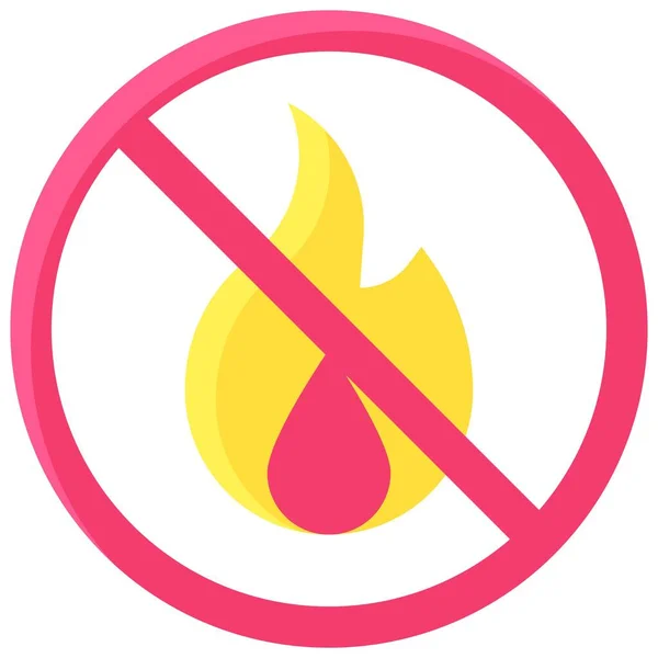 Kein Feuersymbol Kein Symbol Oder Verbotszeichen — Stockvektor