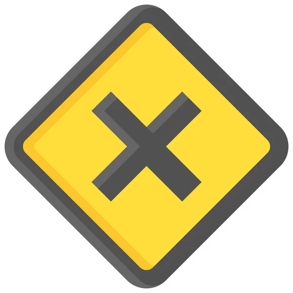 Korsskylt Ikon Trafiksymbol Eller Trafikskylt Vektor Illustration — Stock vektor