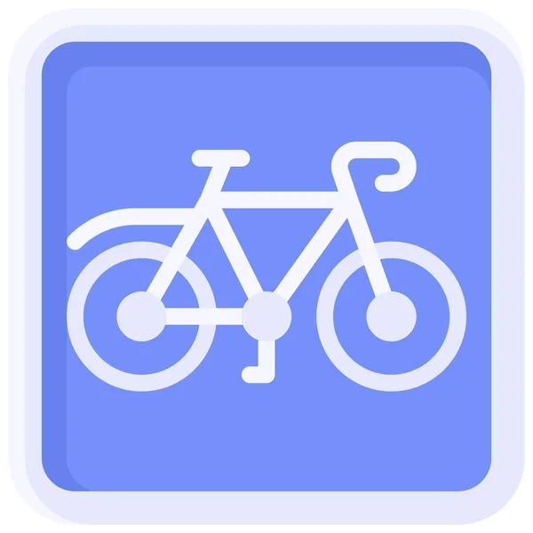 Εικονίδιο Σύμβολο Ποδήλατο Προειδοποιητικό Σήμα Διανυσματική Απεικόνιση — Διανυσματικό Αρχείο