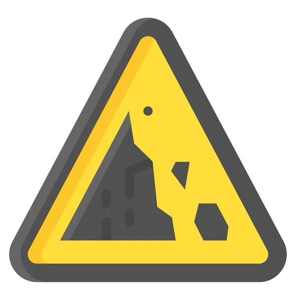 Fallende Felsen Zeichen Symbol Verkehrszeichen Vektor Illustration — Stockvektor