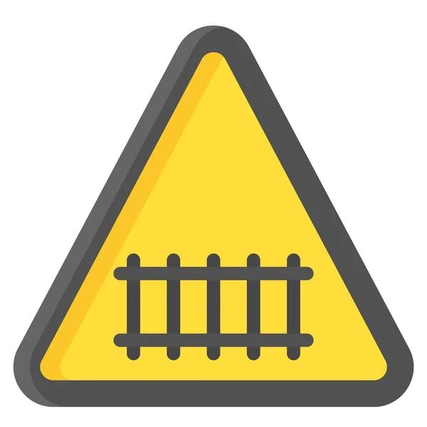 Railway Sign Icon Traffic Sign Vector Illustration — Stock Vector