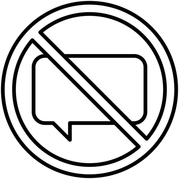 Nie Gadającej Ikony Nie Symbolu Lub Zakazu Znaku Wektor Ilustracji — Wektor stockowy