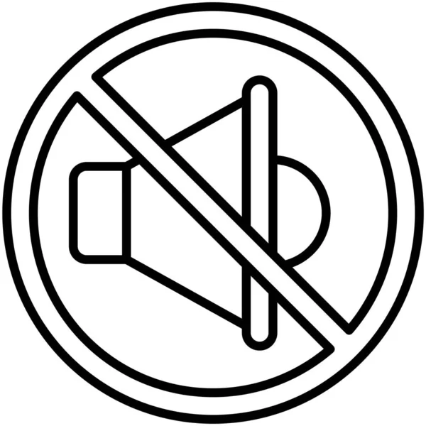 Ningún Icono Sonido Ningún Símbolo Prohibición Signo Vector Ilustración — Vector de stock