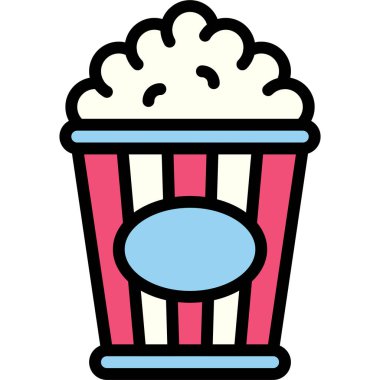 Patlamış mısır simgesi, Festa junina bağlantılı vektör illüstrasyonu