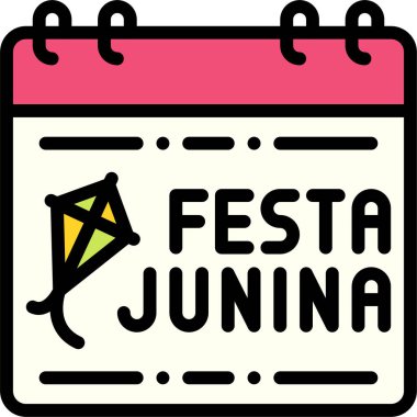 Takvim simgesi, Festa junina bağlantılı vektör illüstrasyonu
