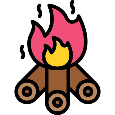 Şenlik ateşi simgesi, Festa junina bağlantılı vektör illüstrasyonu