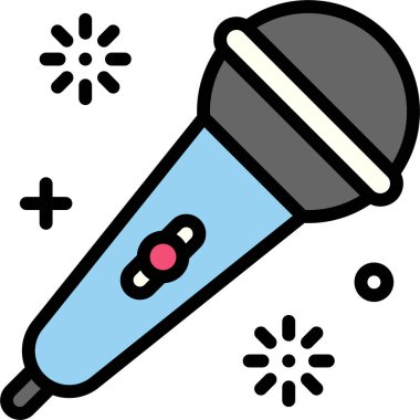 Mikrofon simgesi, Festa junina bağlantılı vektör illüstrasyonu