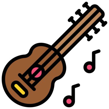 Gitar simgesi, Festa junina bağlantılı vektör illüstrasyonu