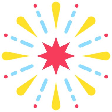 Havai fişek simgesi, Festa junina bağlantılı vektör illüstrasyonu