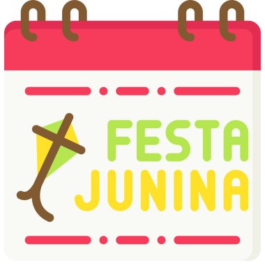 Takvim simgesi, Festa junina bağlantılı vektör illüstrasyonu