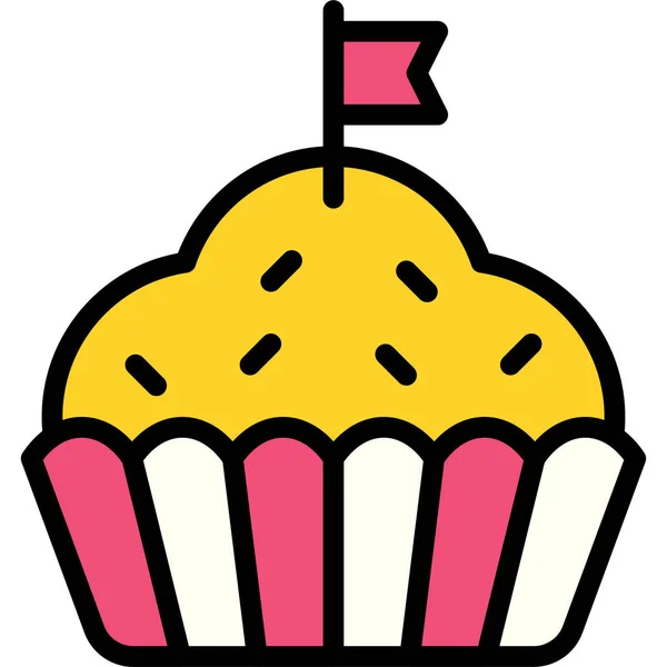 Cupcake Icon Festa Junina Související Vektorové Ilustrace — Stockový vektor