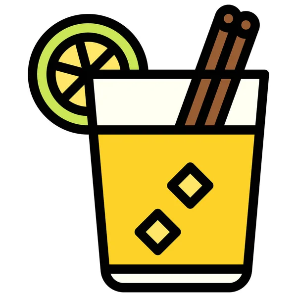 Brazilian Cocktail Icon Festa Junina Related Vector Illustration — Stock Vector