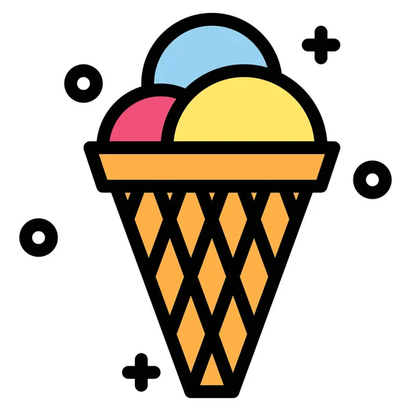 Icono Cono Helado Festa Junina Vector Relacionado Ilustración — Vector de stock