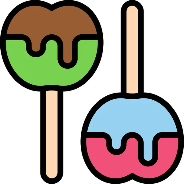 Icône Pomme Caramel Illustration Vectorielle Liée Festa Junina — Image vectorielle
