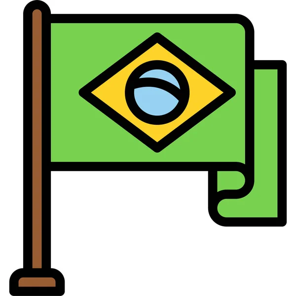 Flag Brazil Icon Festa Junina Related Vector Illustration — 스톡 벡터