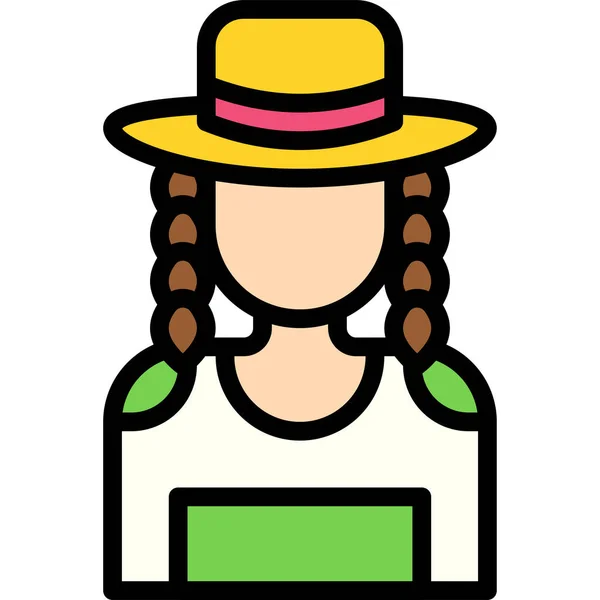 Icône Femme Brésilienne Illustration Vectorielle Liée Festa Junina — Image vectorielle