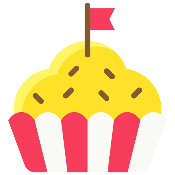 Cupcake Icon Festa Junina Související Vektorové Ilustrace — Stockový vektor