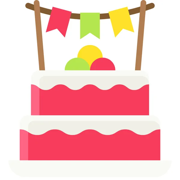 Kuchen Symbol Vektor Illustration Zur Festa Junina — Stockvektor