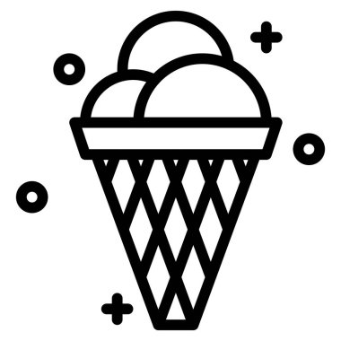 Dondurma konisi simgesi, Festa junina bağlantılı vektör illüstrasyonu