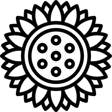 Ayçiçeği simgesi, Festa junina bağlantılı vektör illüstrasyonu