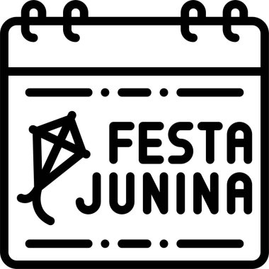 Takvim simgesi, Festa junina bağlantılı vektör illüstrasyonu