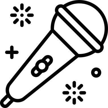 Mikrofon simgesi, Festa junina bağlantılı vektör illüstrasyonu