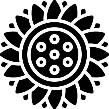 Ayçiçeği simgesi, Festa junina bağlantılı vektör illüstrasyonu