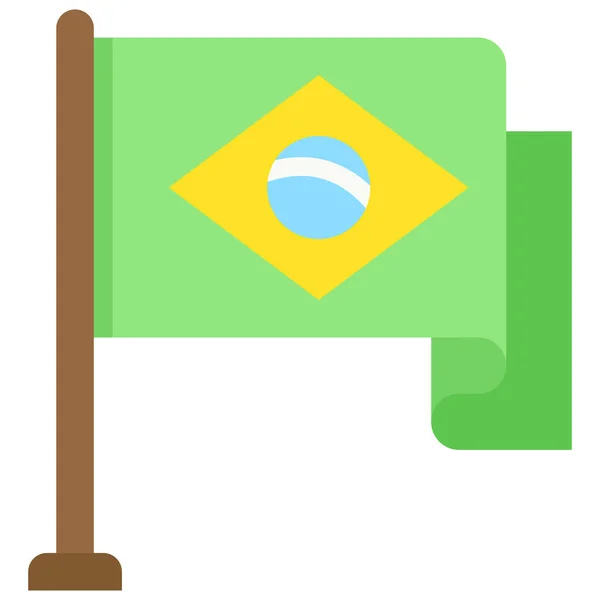Brezilya Ikonu Bayrağı Festa Junina Bağlantılı Vektör Illüstrasyonu — Stok Vektör