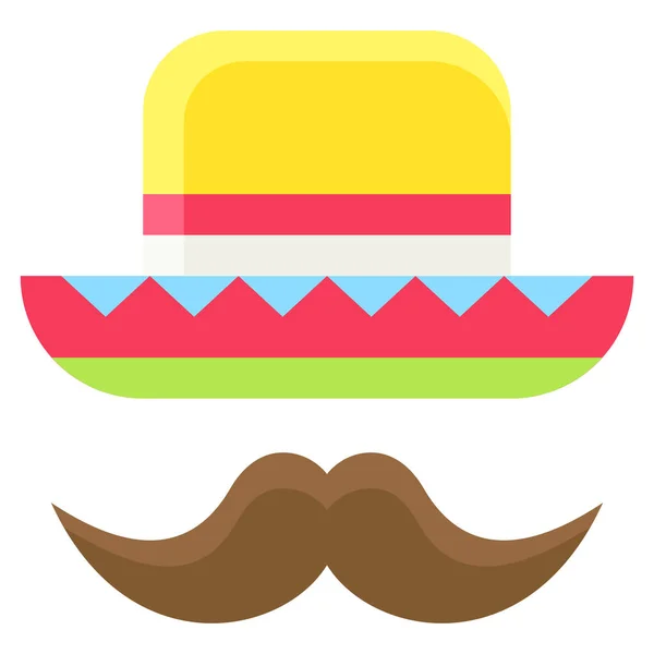 Chapeau Icône Moustache Illustration Vectorielle Liée Festa Junina — Image vectorielle