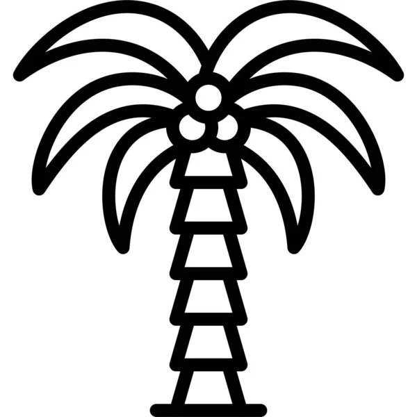 Иконка Кокосового Дерева Связанная Векторной Иллюстрацией Festa Junina — стоковый вектор