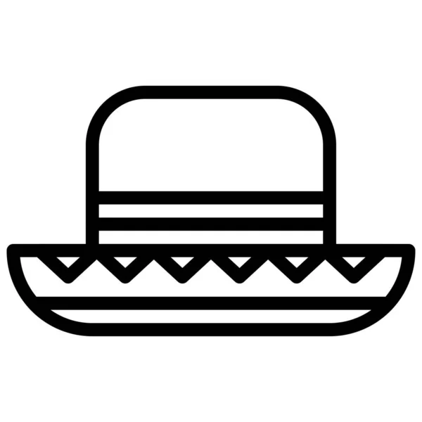 Icono Del Sombrero Festa Junina Vector Relacionado Ilustración — Vector de stock