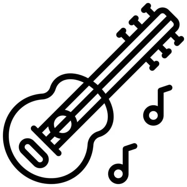 Ikona Gitary Ilustracja Wektora Powiązanego Festa Junina — Wektor stockowy